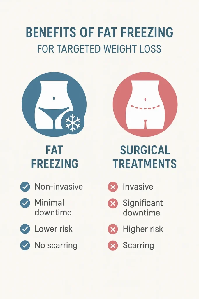 graphic showing the benefits of fat freezing Binley