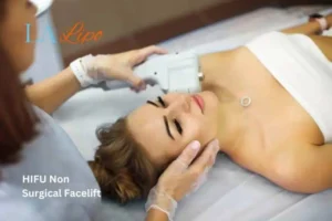 Woman having Hi-Fu to reduce wrinkles Binley.